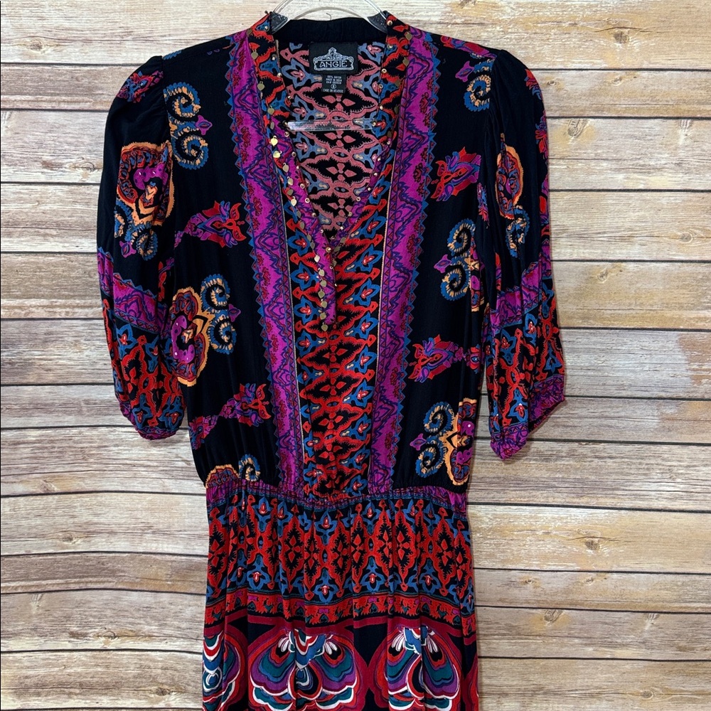 Angie Black and Purple Women's mini or tunic